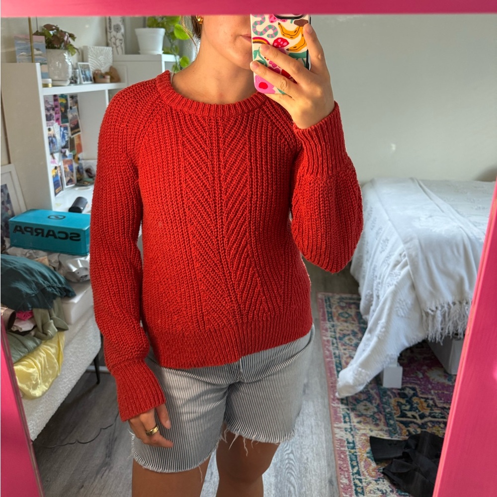 Madewell Red Crew Neck Sweater